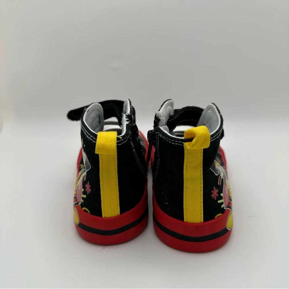 Disney Junior Mickey Mouse & Pluto High top Zip Sneakers Toddler Sz 9